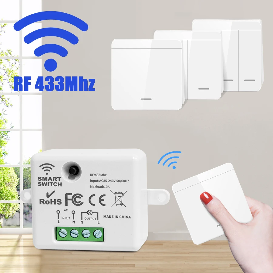 Outdoor Power Outlet With Remote Control - لاسلكي الجدار مفتاح الإضاءة 433 ميجا