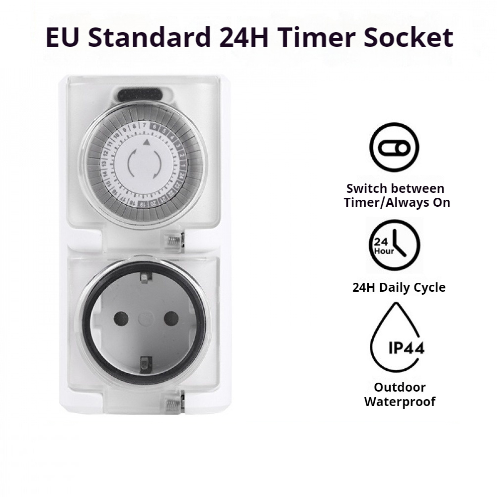 Outdoor Power With Timer - AC250V 16A 3680 واط الموقت المقبس