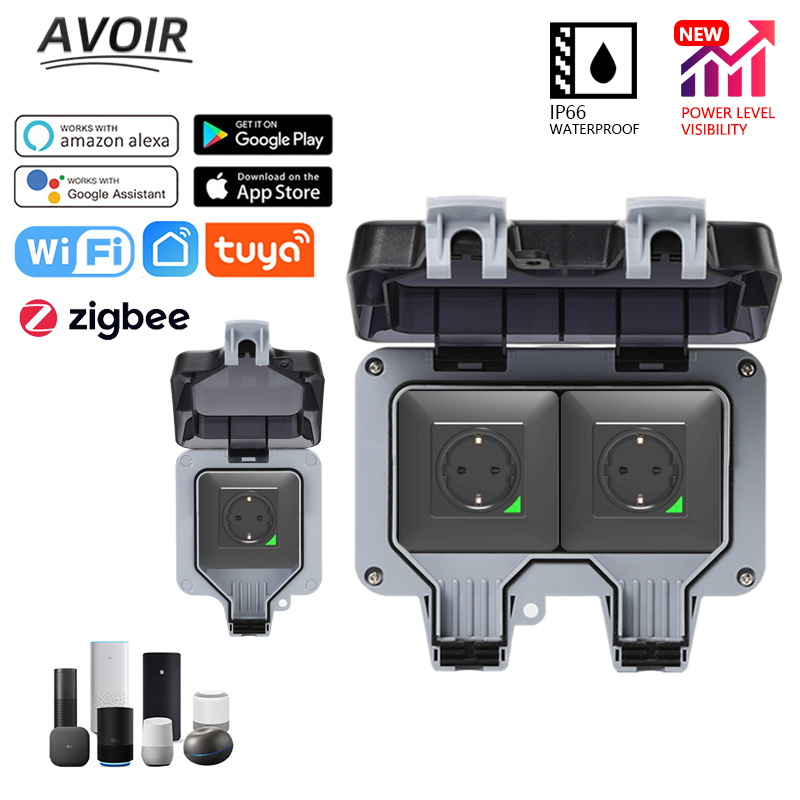 Outdoor Power Outlet With Remote Control - منافذ كهربائية من Avoir Tuya زيجبي