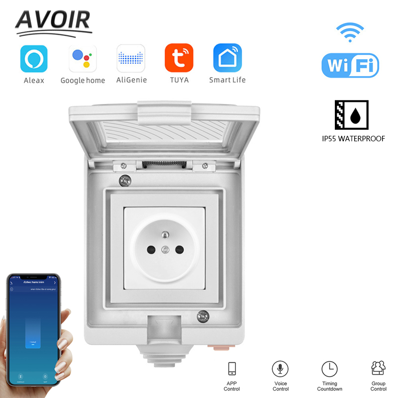 Outdoor Power Outlet With Remote Control - مآخذ الطاقة الذكية من Avoir Tuya