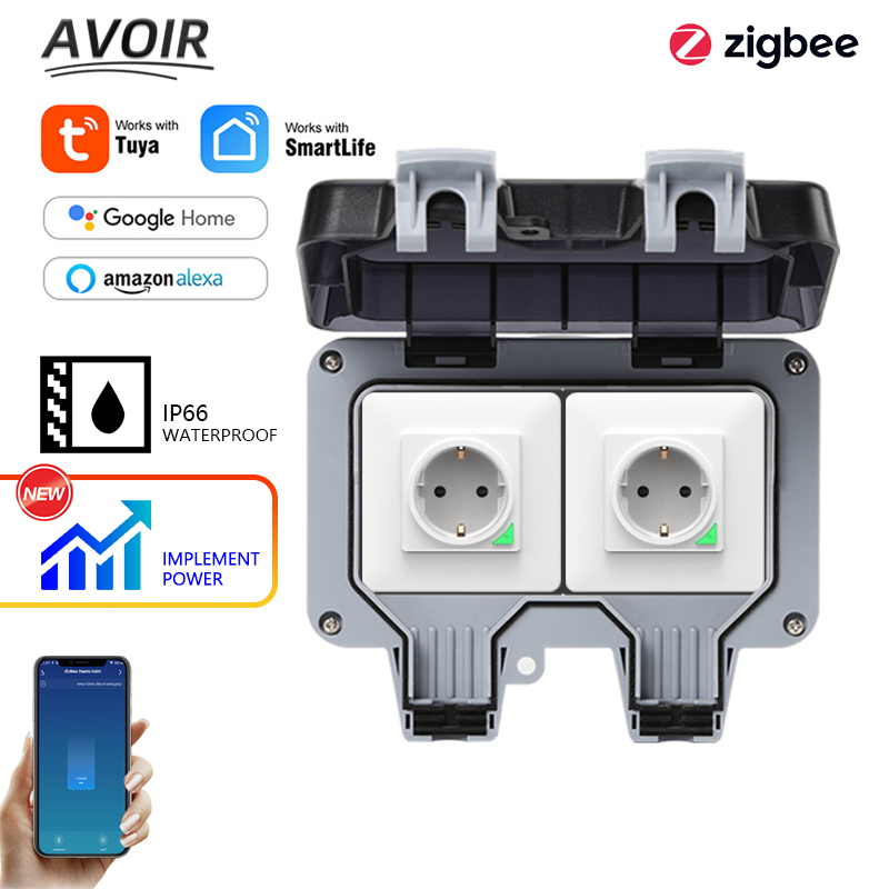Avoir Tuya Zigbee المقابس الكه - مراجعة Outdoor Power Outlet With Remote Control وسعره