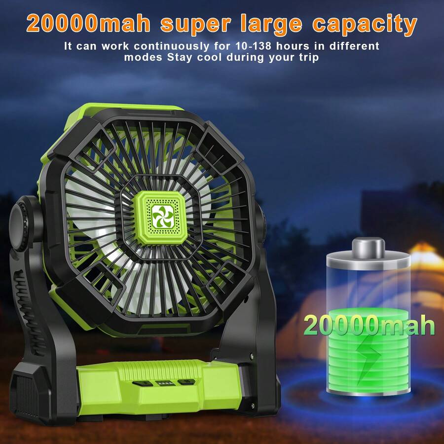 مروحة محمولة تعمل بالبطارية بس - مراجعة Outdoor Power With Timer وسعره