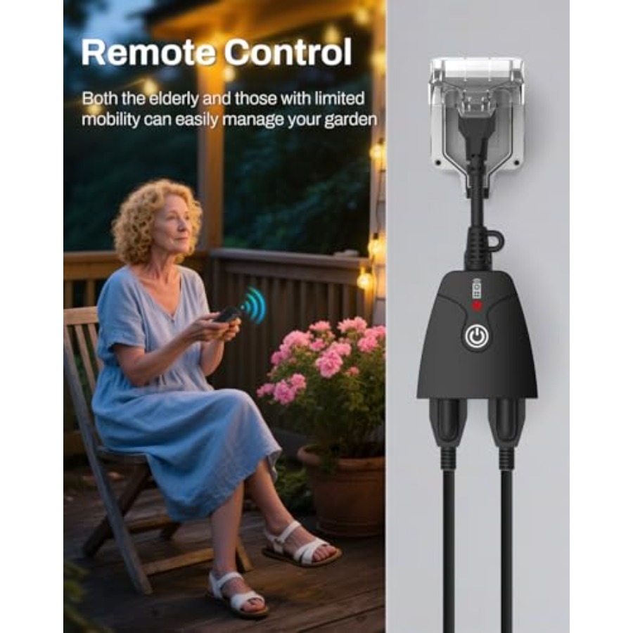 مقبس كهربائي لاسلكي للتحكم عن  - مراجعة Outdoor Power Outlet With Remote Control وسعره
