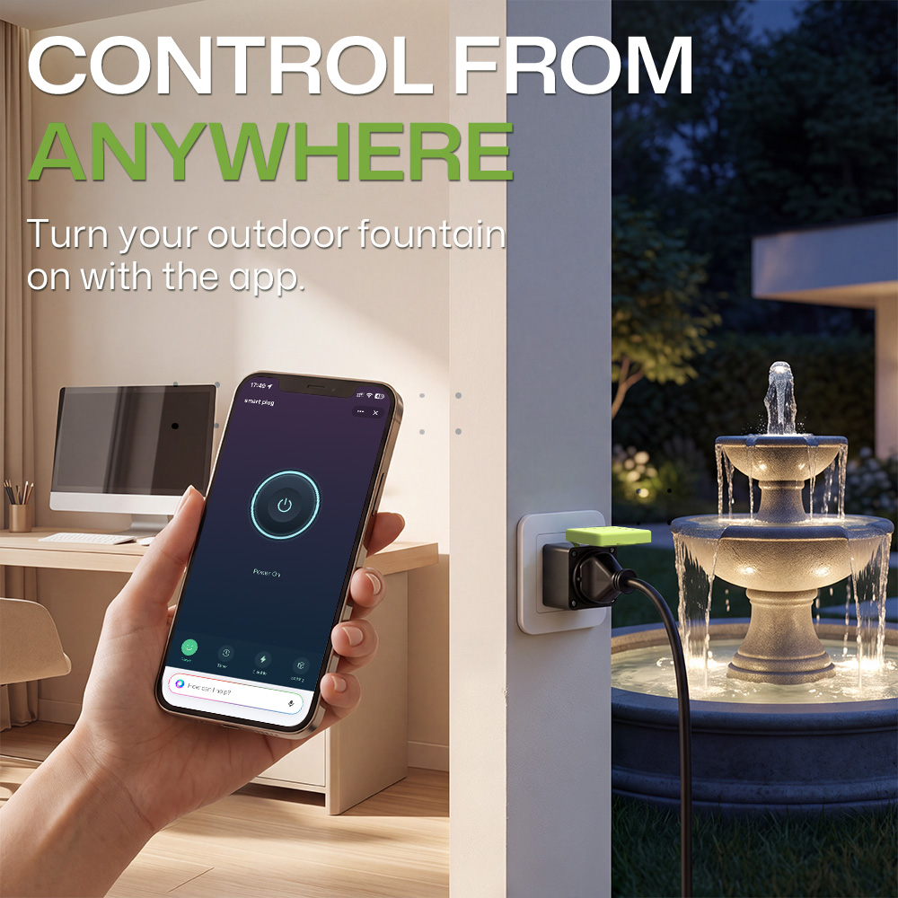 مقبس ذكي مقاوم للماء مع زر تشغ - مراجعة Outdoor Power Outlet Wifi وسعره